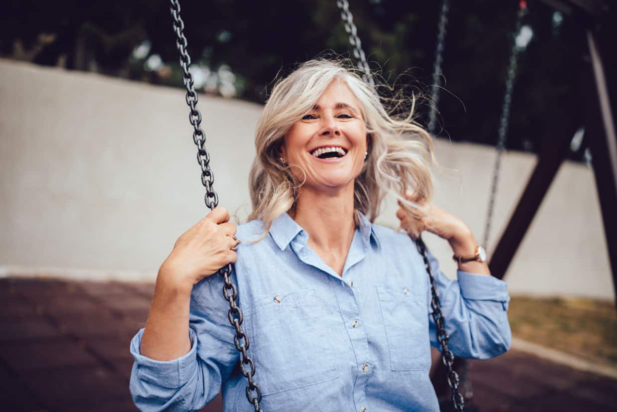 happy woman smiling