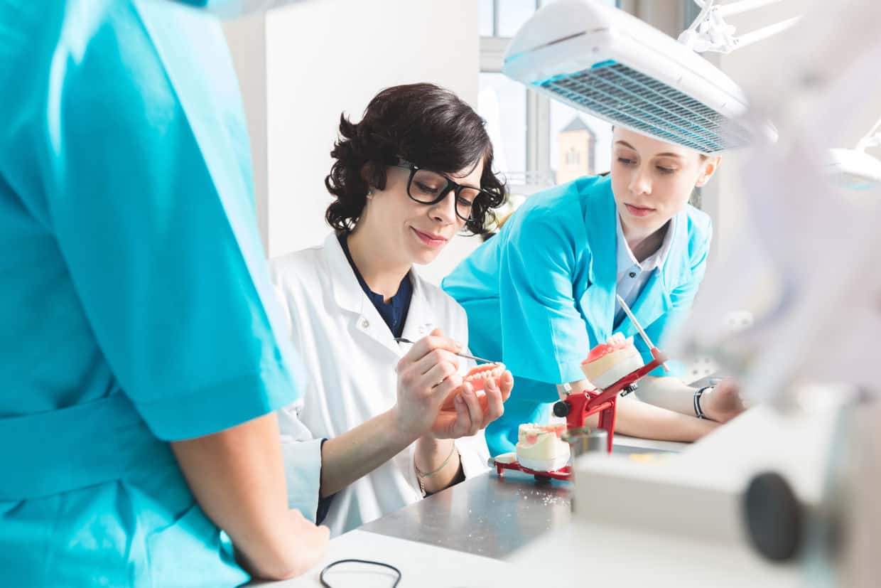 common denture problems being addressed in a dental laboratory